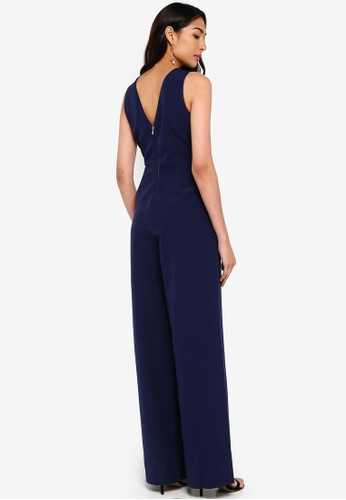 Jual Paper Dolls Navy White Jumpsuit Original Zalora Indonesia