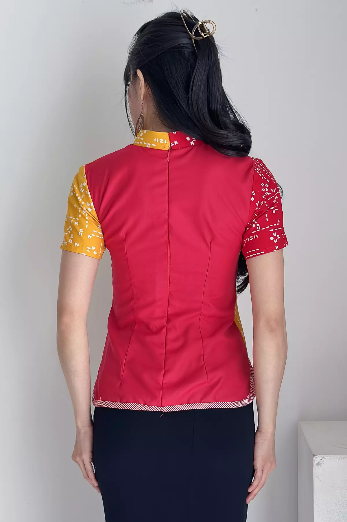 Canna Sashiko Kuning Merah Blouse