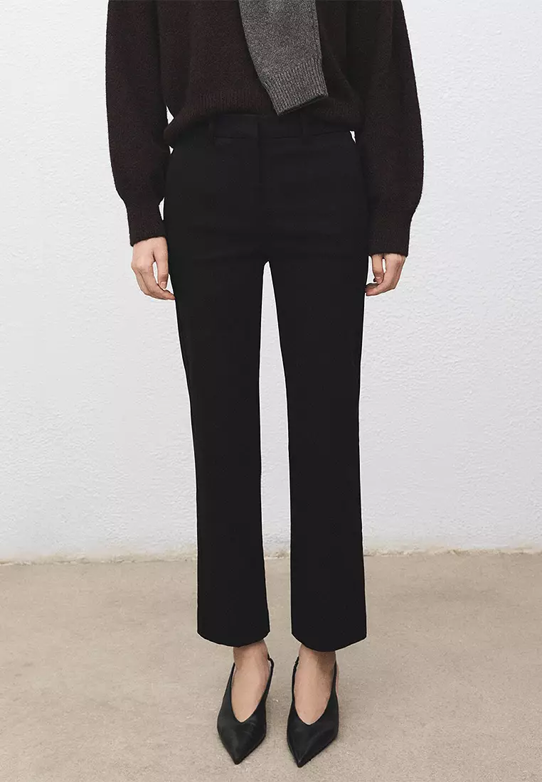 Straight-Cut Crop Trousers