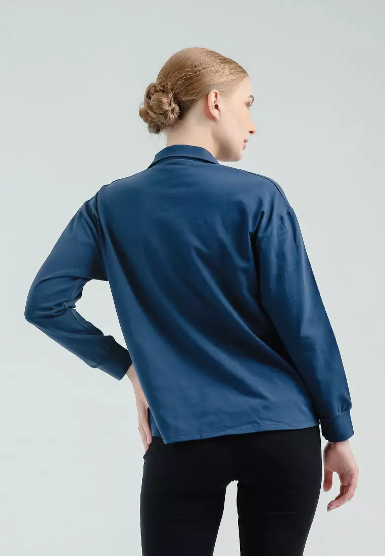 Havel Half-Zip Sweater Olahraga Wanita - Navy