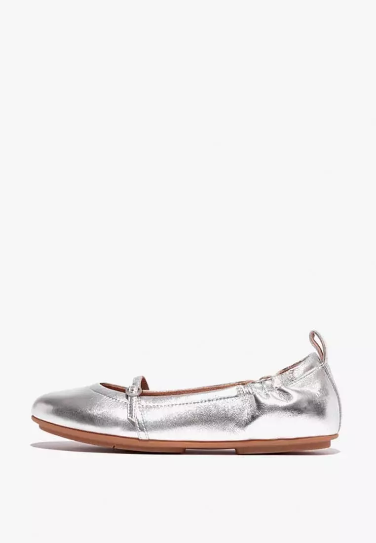 Discount on Fitflop  shoes - SKU: Fitflop Allegro Soft Metallic-Leather Mary Janes - Silver