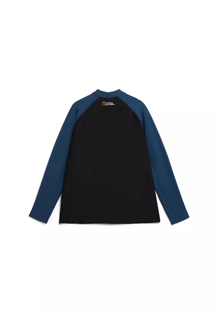 Unisex Color Block Zip Up Rashguard