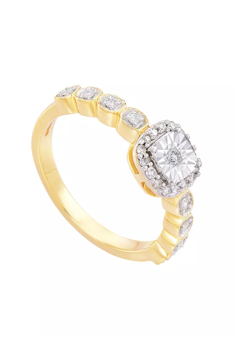 HABIB Halo Diamond Ring in 375/9K Yellow Gold 264840922(YG)