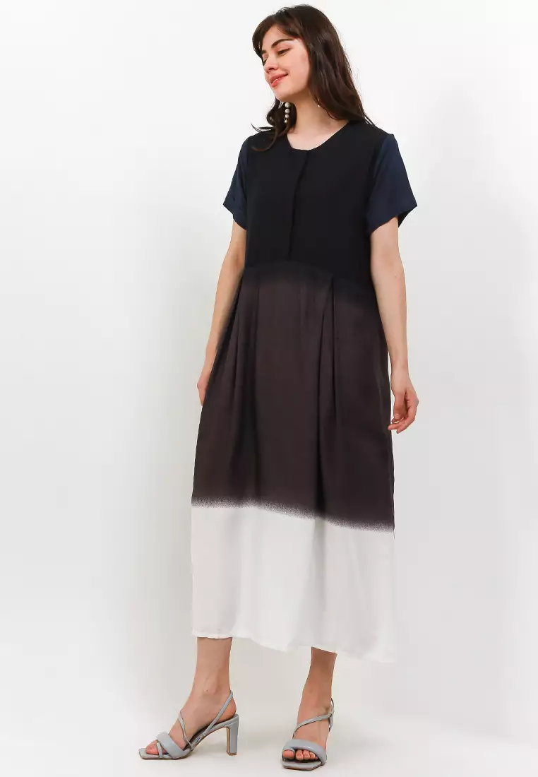 Sajani Long Dress Lengan Pendek