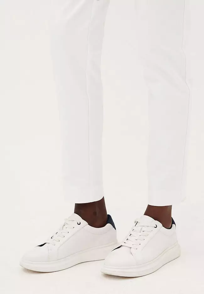 Cotton Blend Slim Fit Ankle Grazer Trousers