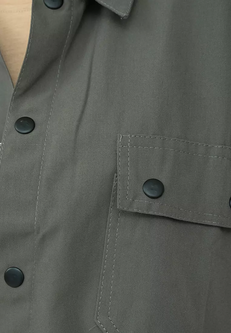 Jaket parka outer jaket wanita semi parka warna Abuabu unisex