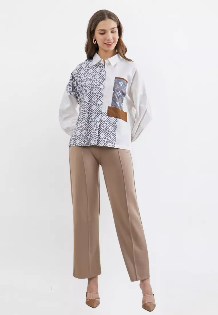 Blouse Batik Jiso Abu Muda