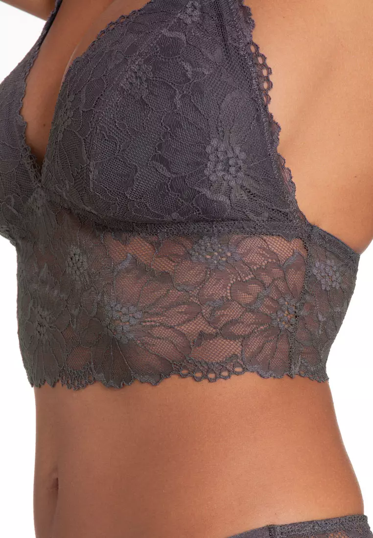 Buy DORINA LEAH Lace Non-Wired Padded Bralette Bra in Grey 2024 Online