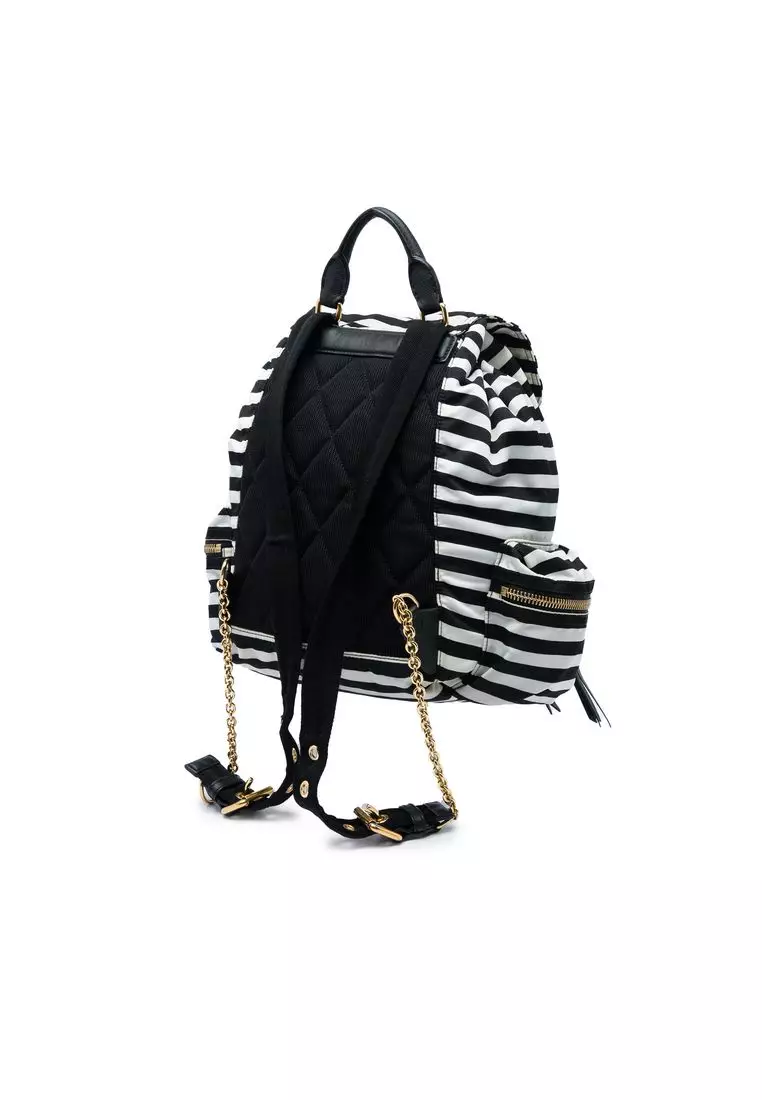 Pre-Loved Burberry Medium Striped Nylon Runway Backpack