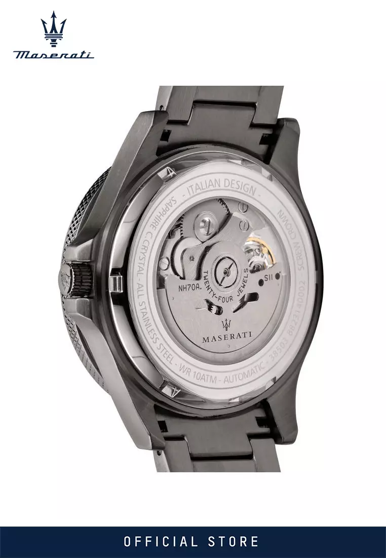 【2 Years Warranty】 Maserati Sfida 44mm Grey Stainless Steel Men's Automatic Watch R8823140001