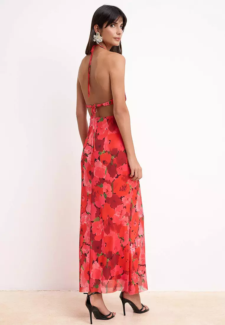 Floral Tulle Maxi Dress
