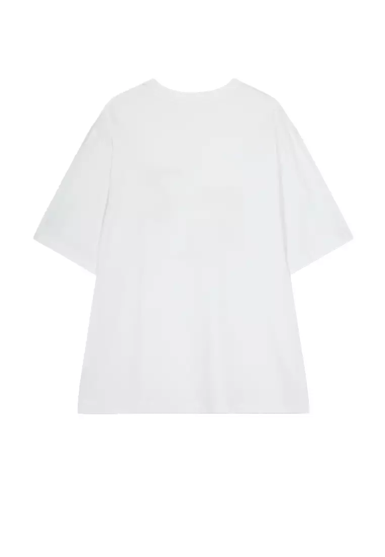 100% Cotton Graphic Print Loose Short-Sleeve T-Shirt