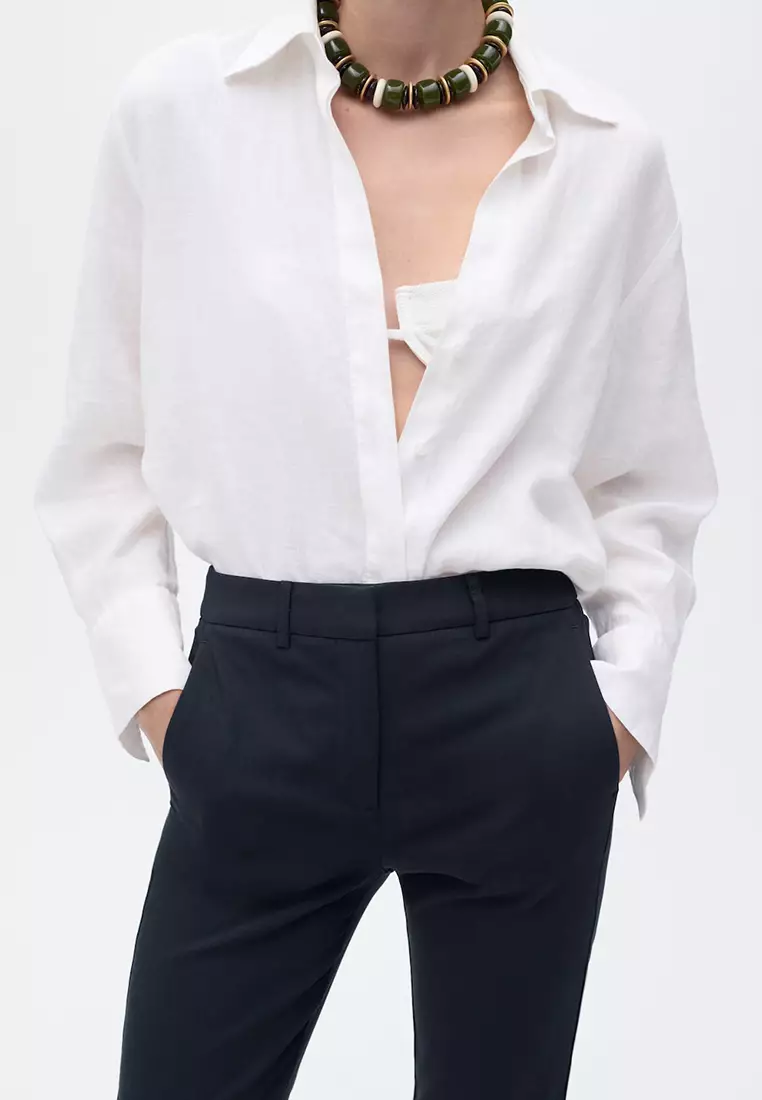 Straight-Cut Crop Trousers