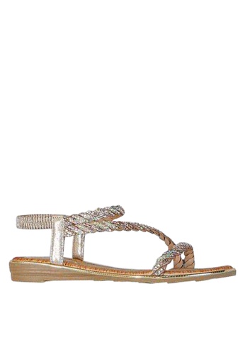 Twenty Eight Shoes gold VANSA Iron stones Flat Sandals VSW-S1078 ABA9CSHD702BBDGS_1