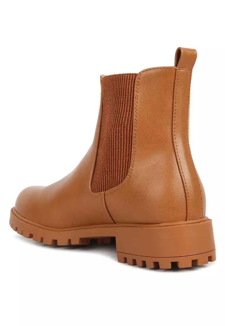 Sepatu bot Chelsea Styled Ankle warna Tan
