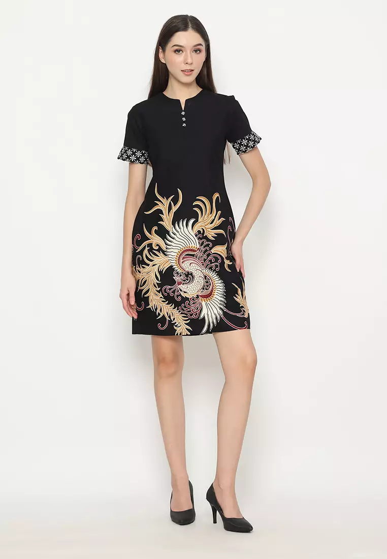 My Aksa Batik Wanita Dress Furing Vanda Vallen