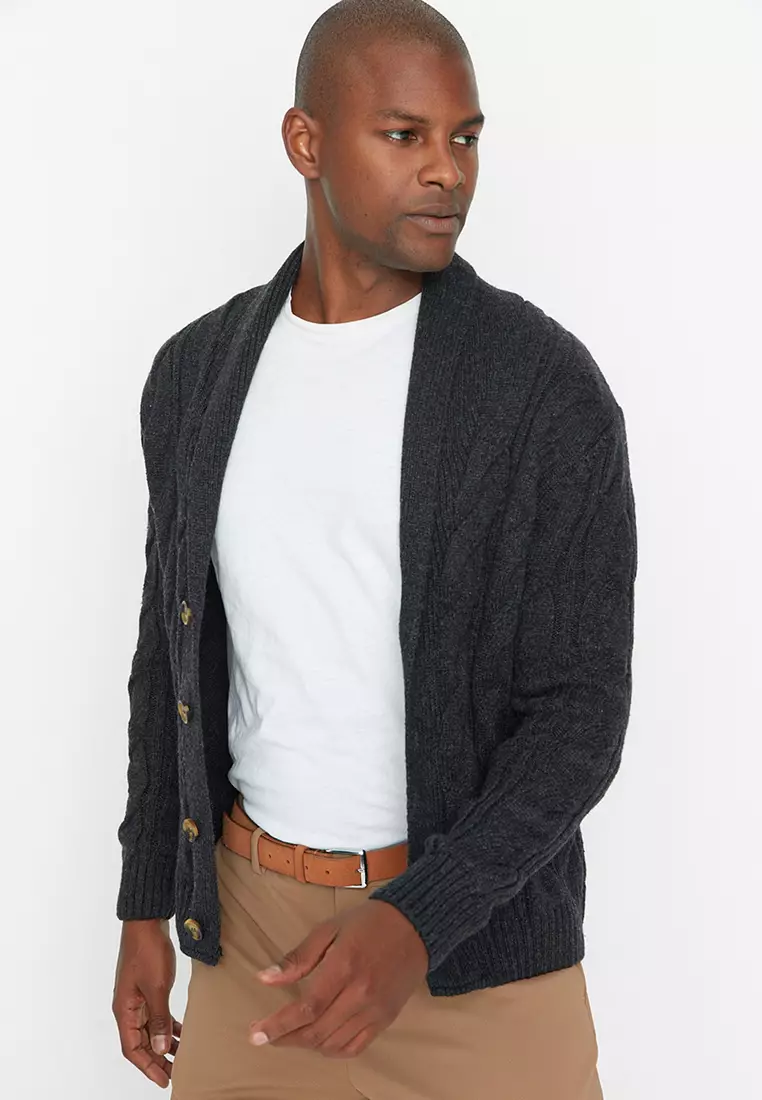 Slim Fit Shawl Collar Cardigan
