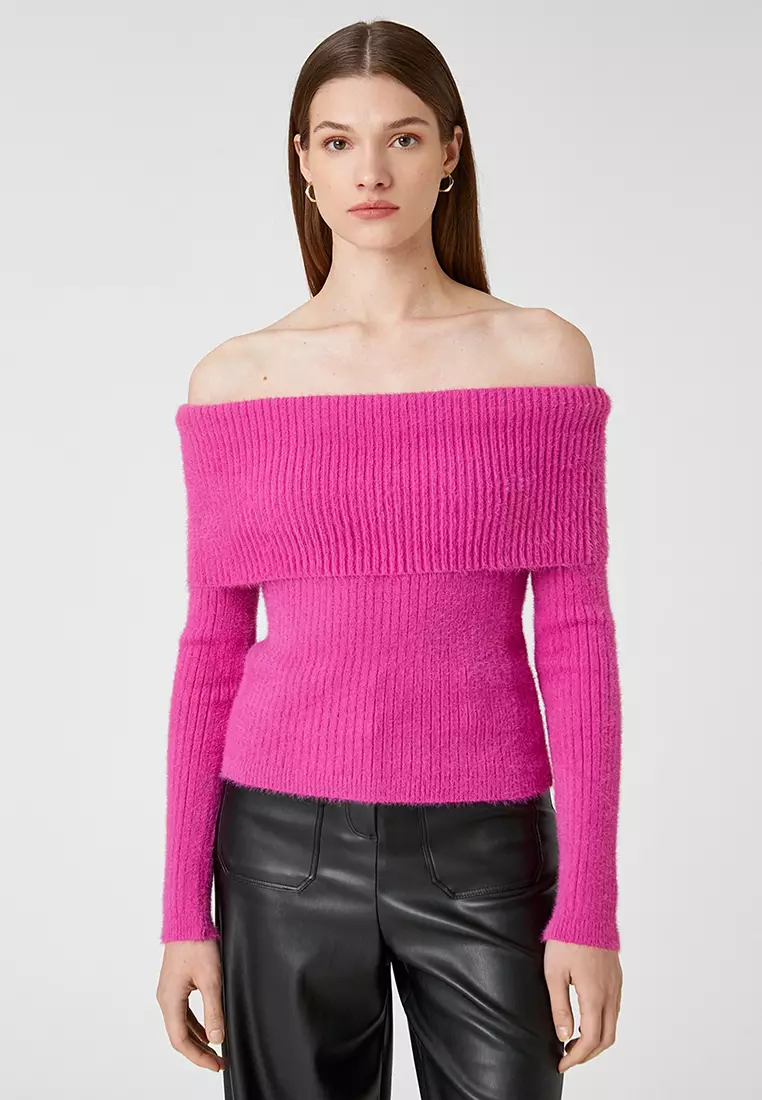 Off Shoulder Soft Texture Sweater