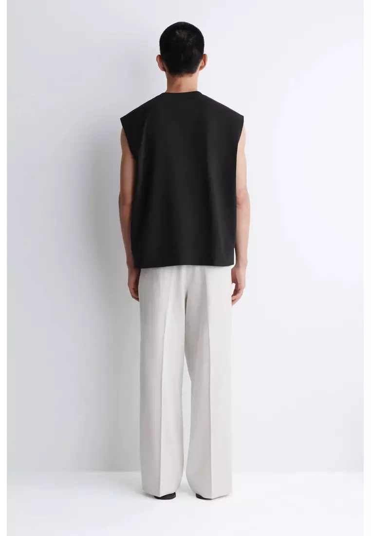 RELAXED COTTON-CREPE TANK TOP