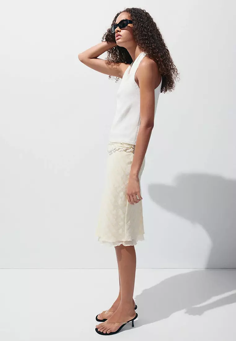 Knitted Top With Draped Neck