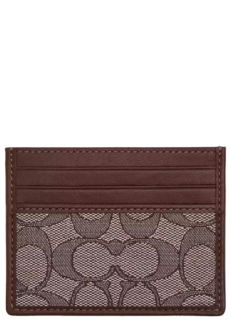 Buy Coach Coach Slim Id Card Case In Signature Jacquard in Oak/ Maple ...