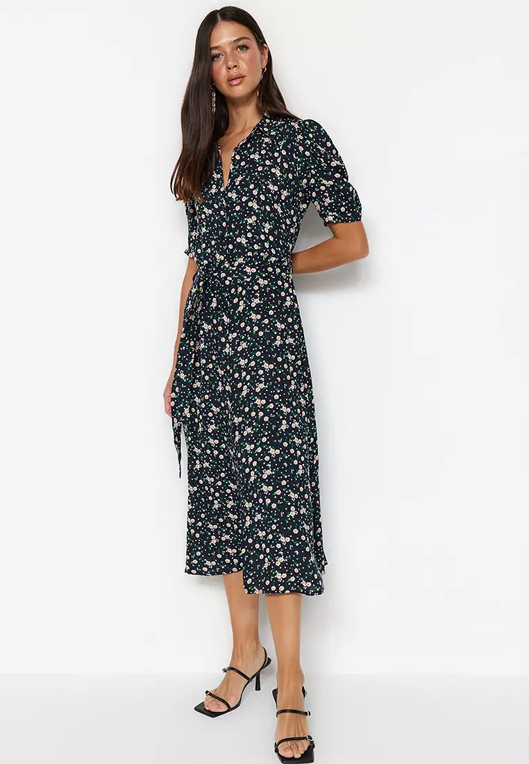 Buy Trendyol Floral Shirt Dress with Slit Online | ZALORA Malaysia