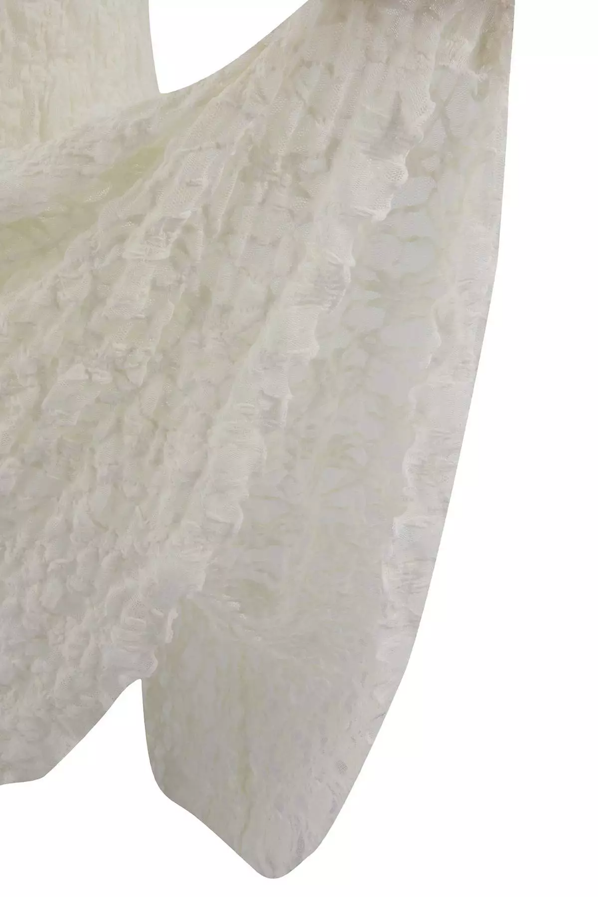 Ecru Lace A-Line Mini Lined Plus Size Skirt Tbbss25Az00029