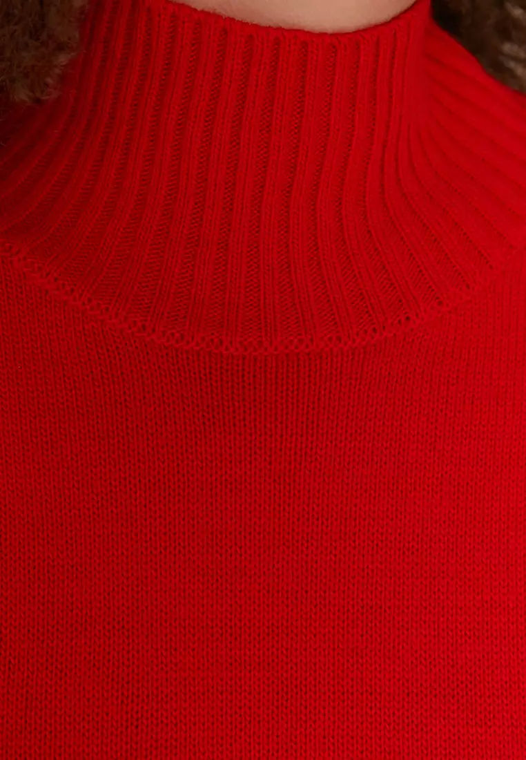Plus Size Turtleneck Off Shoulder Knitwear Sweater