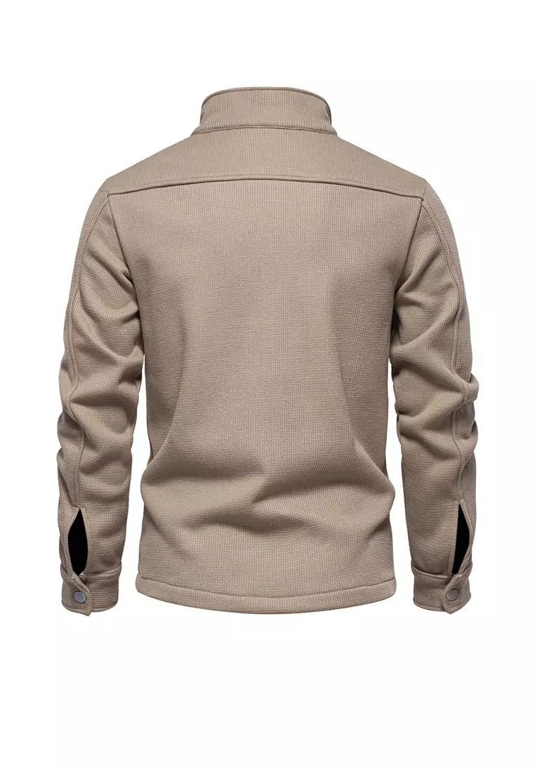 Thickened Waffle Lapel Jacket AX-HD128