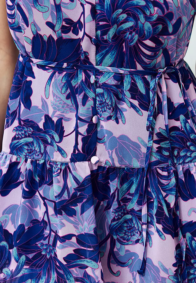 Floral Halter Neck Mini Dress