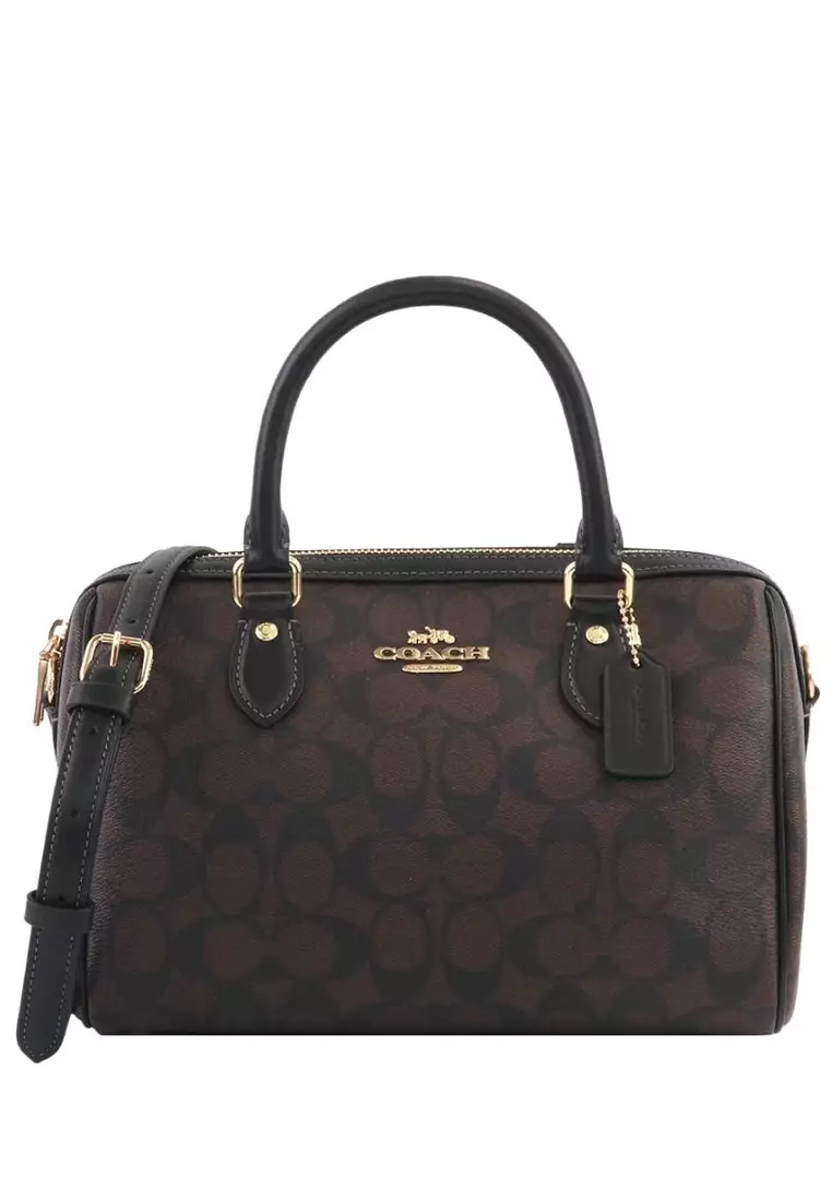Coach Coach Rowan Satchel In Signature Canvas Dark Brown 2024