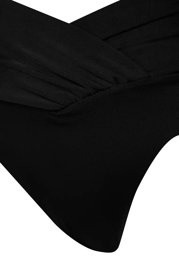 V-Cut Ruched Panel Bikini Bottom