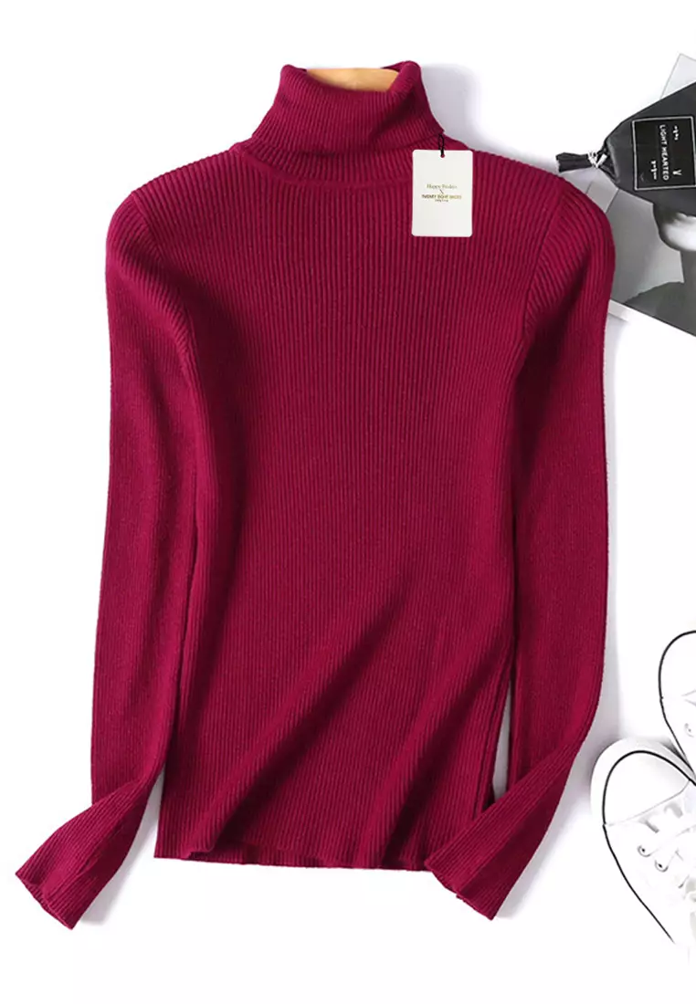 Turtleneck Knitted Sweater Base Layer Top SX8133