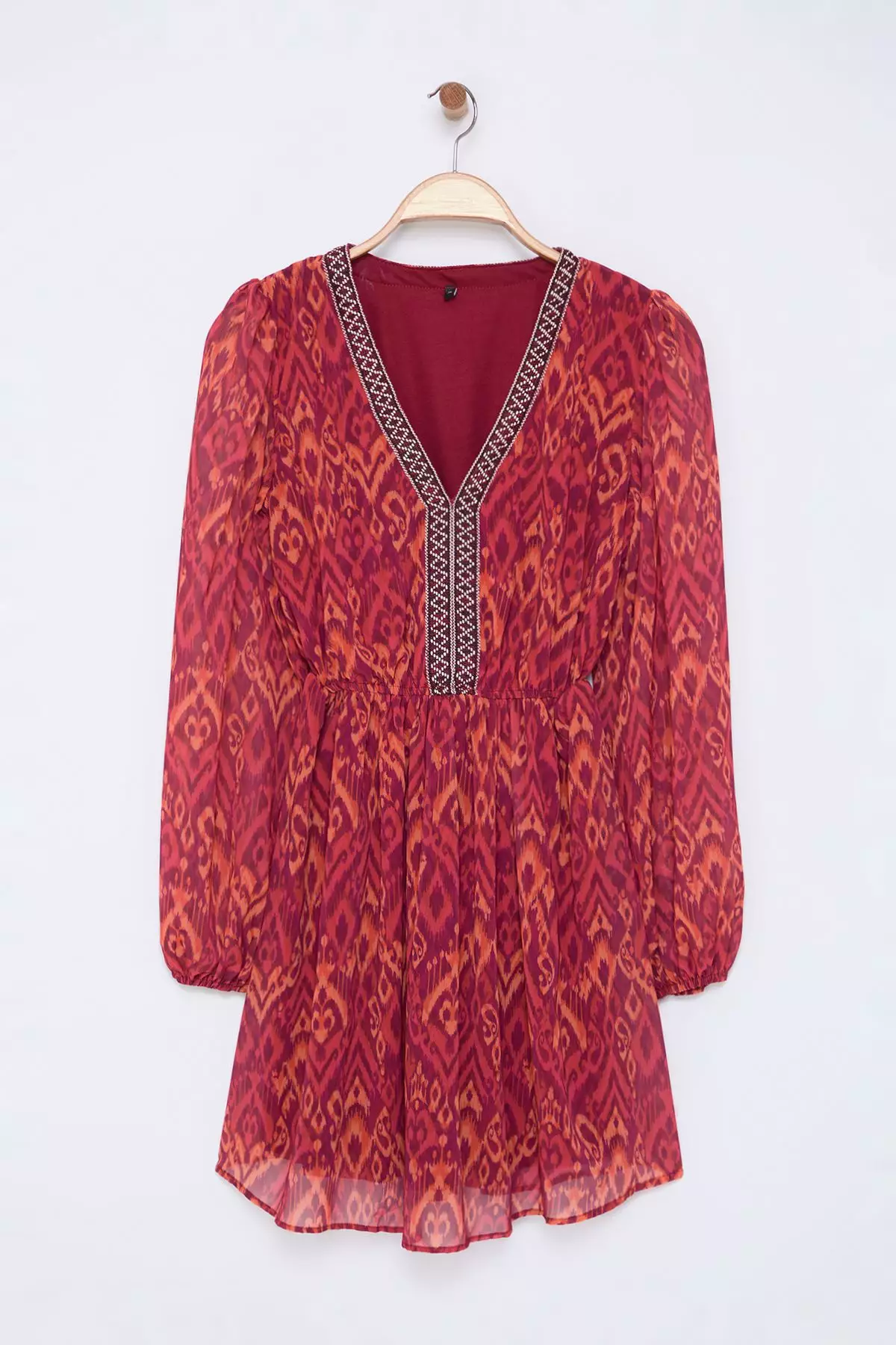 Burgundy Floral Mini Woven Dress TWOAW25EL00182