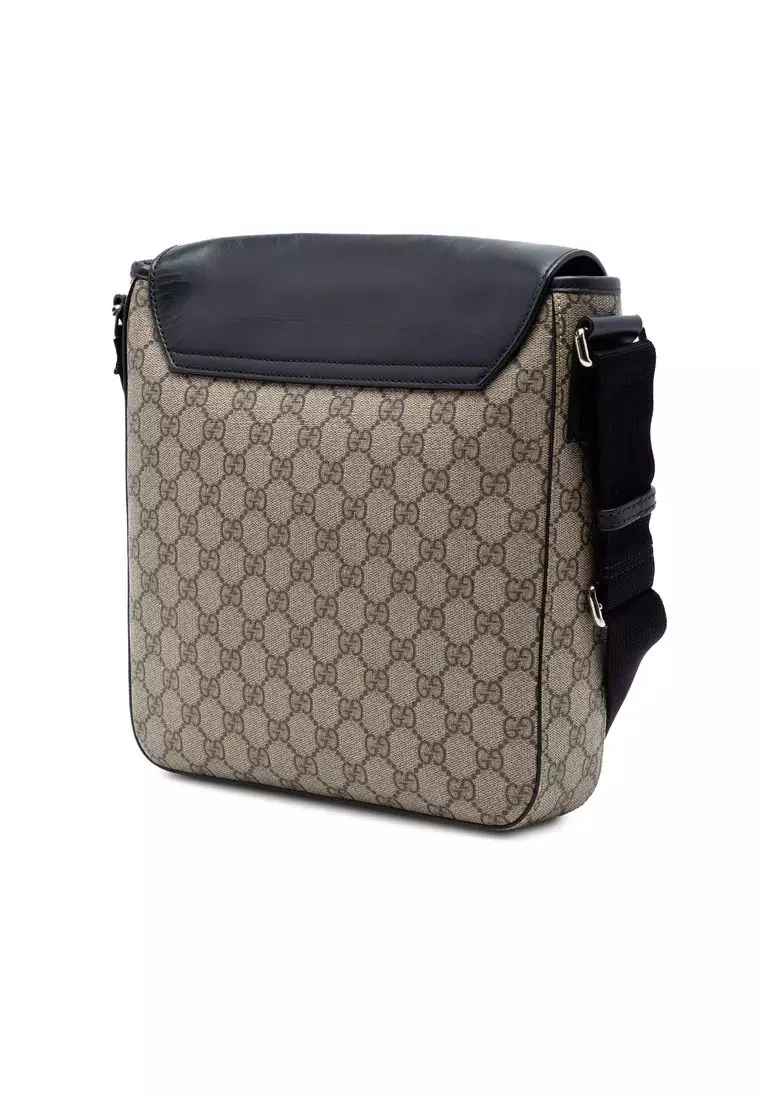 Pre-Loved Gucci Gg Supreme Flap Messenger Bag