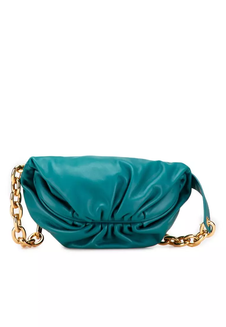 Pre-Loved Bottega Veneta Lambskin Belt Chain Pouch