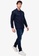 ZALORA BASICS navy Linen Blend Contrast Stitch Shirt 6A5B6AADCC6A1FGS_4