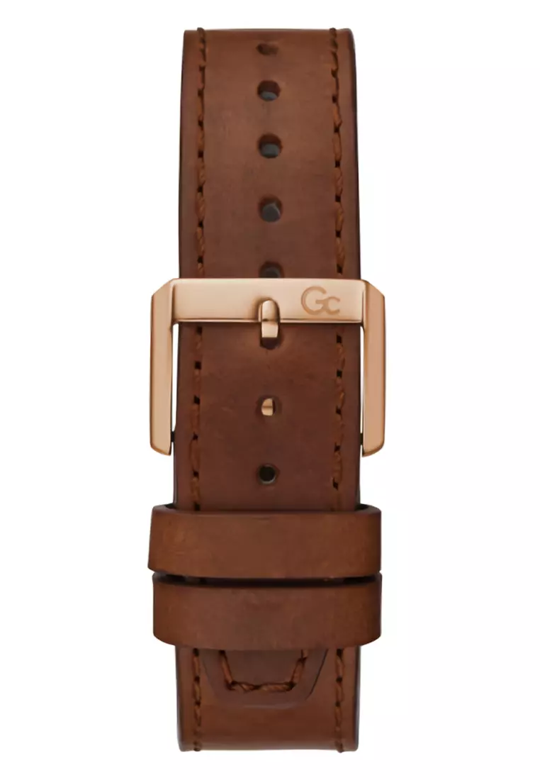 Guess Collection - Jam Tangan Pria - Rosegold - Brown Leather Strap - Y54005G7MF