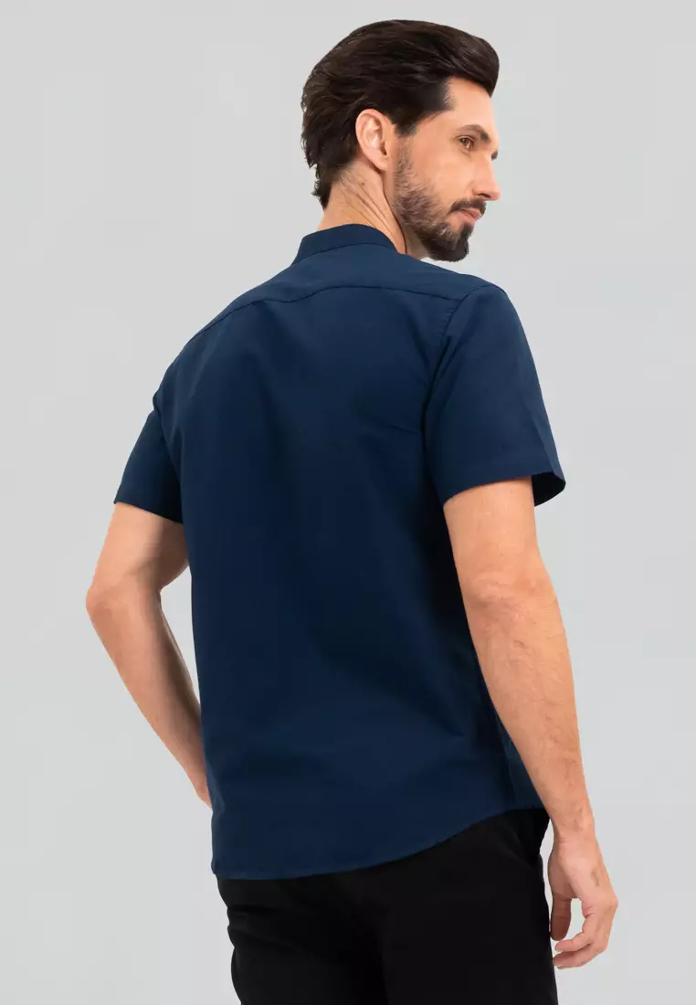 Polo Haus - Men’s Cotton Mix Signature Fit Mandarin Collar MBSSE003