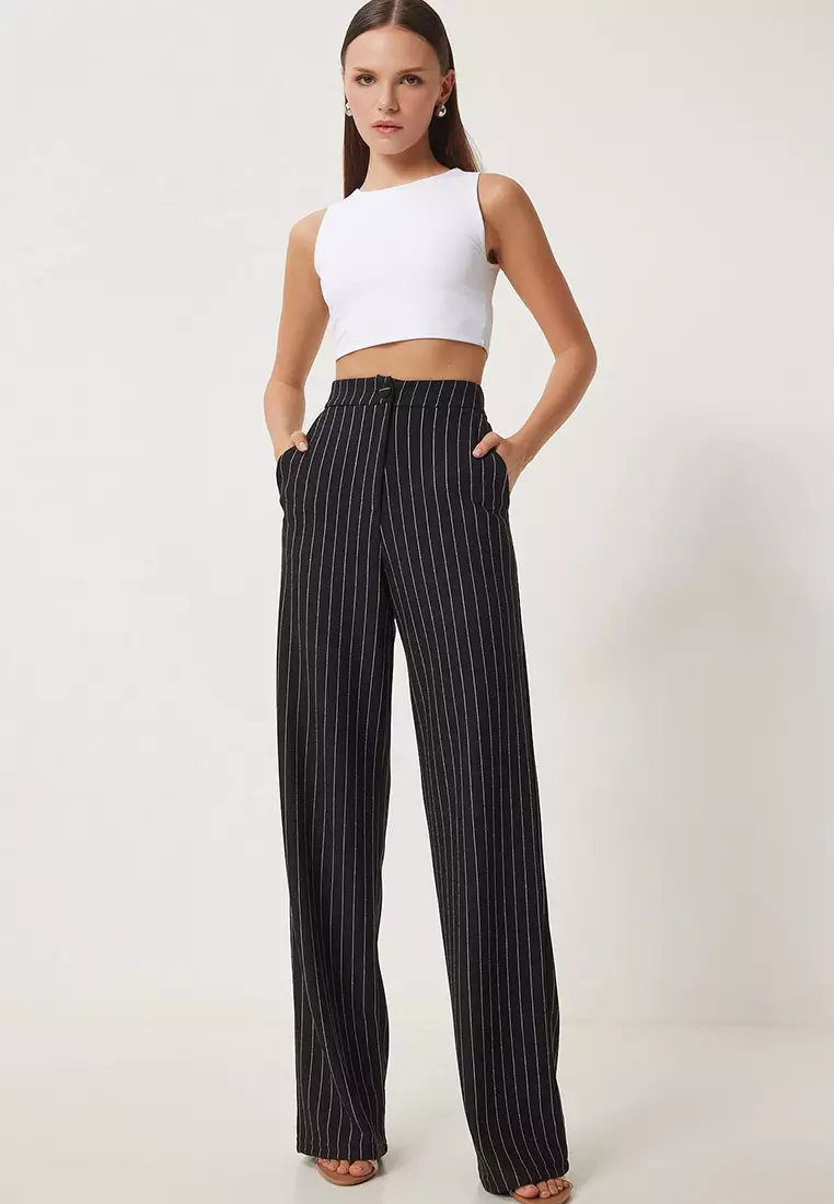 Stripe High Waist Trousers