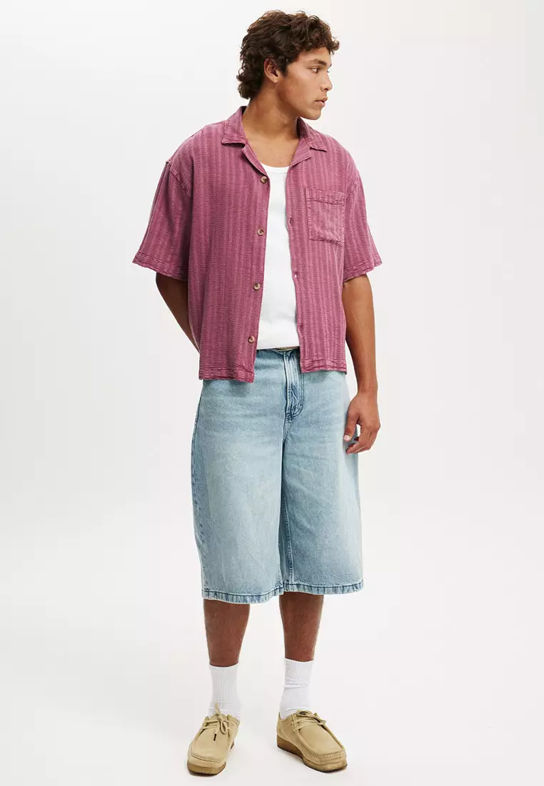 Washed Box Fit Short Sleeve Shirt