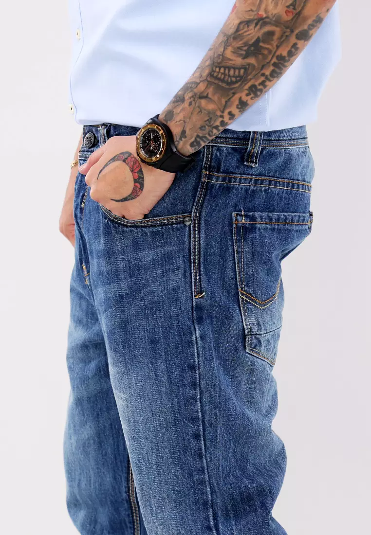 Denim Long Pants Slim Tapered
