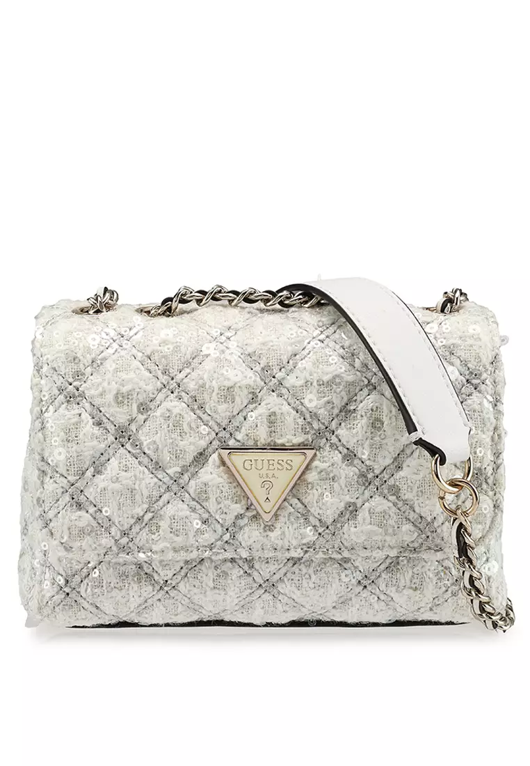 Guess white quilted handbag shop