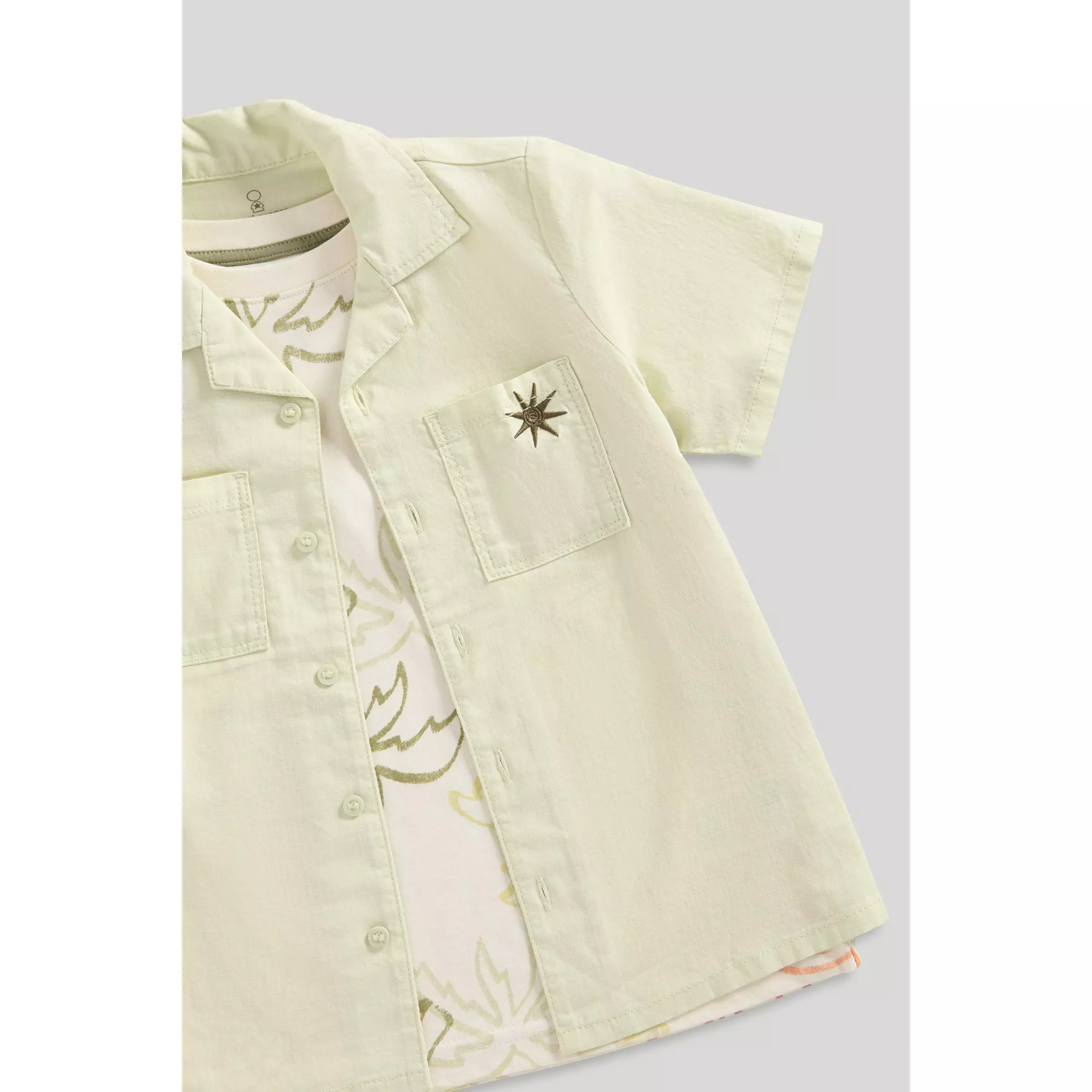Mothercare Linen Shirt and T-Shirt Set - Set Baju Anak Laki-laki (Putih)