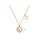 Glamorousky white 925 Sterling Silver Plated Champagne Gold Fashion Simple Hollow Alphabet D Geometric Round Pendant with Cubic Zirconia and Necklace 17899ACA47090BGS_2