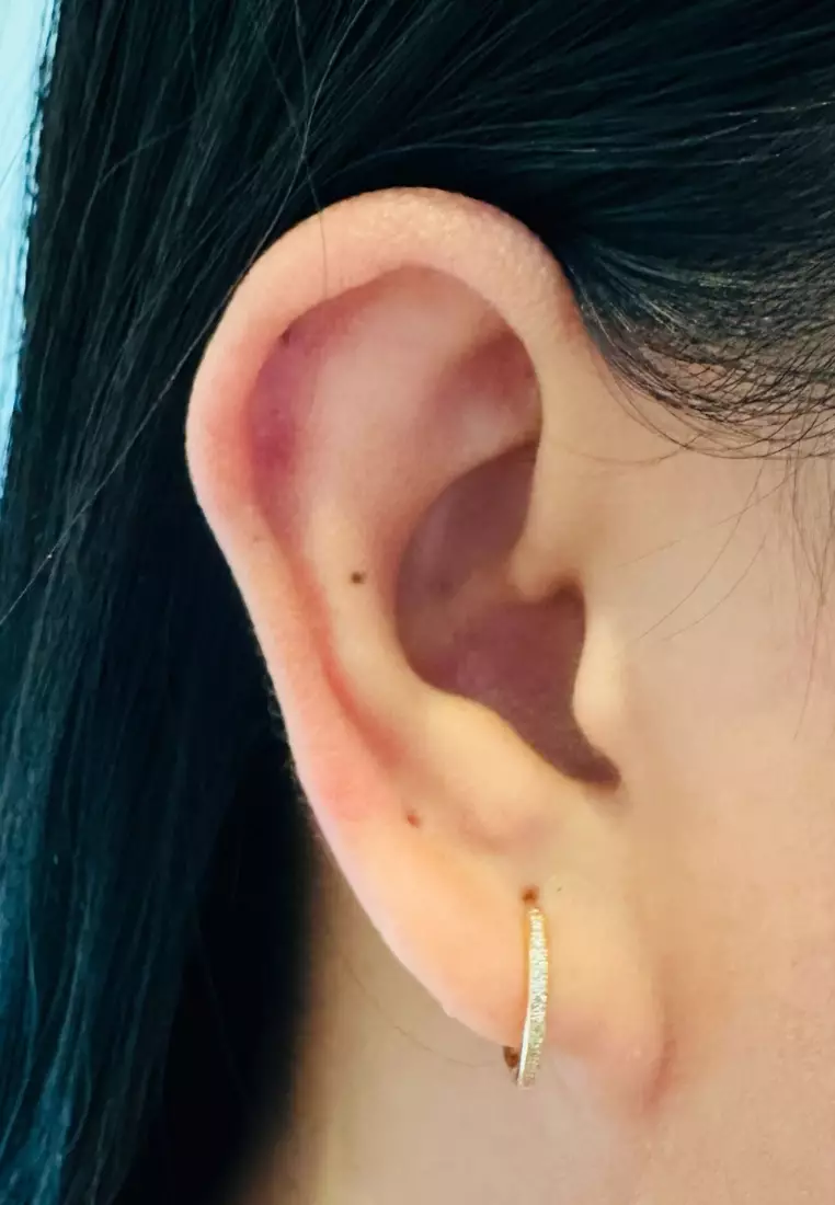 Pavé Diamond Small Hoops 18k Gold