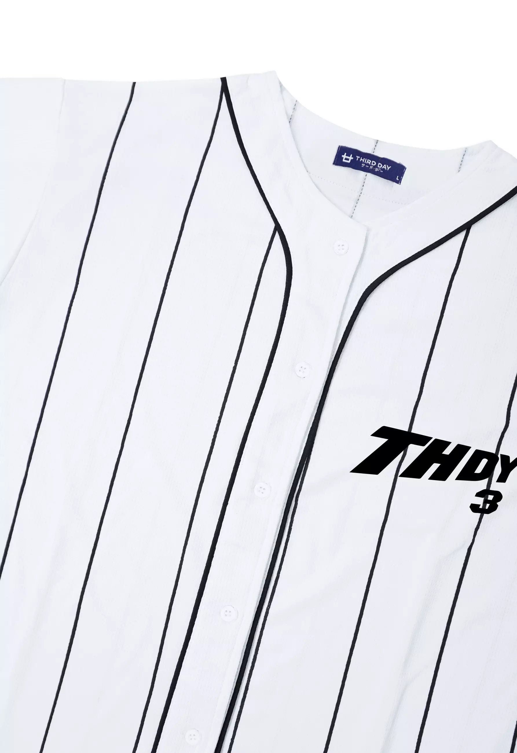 MTU72 Baju Baseball Jersey "THDY 3" Putih Third Day Co