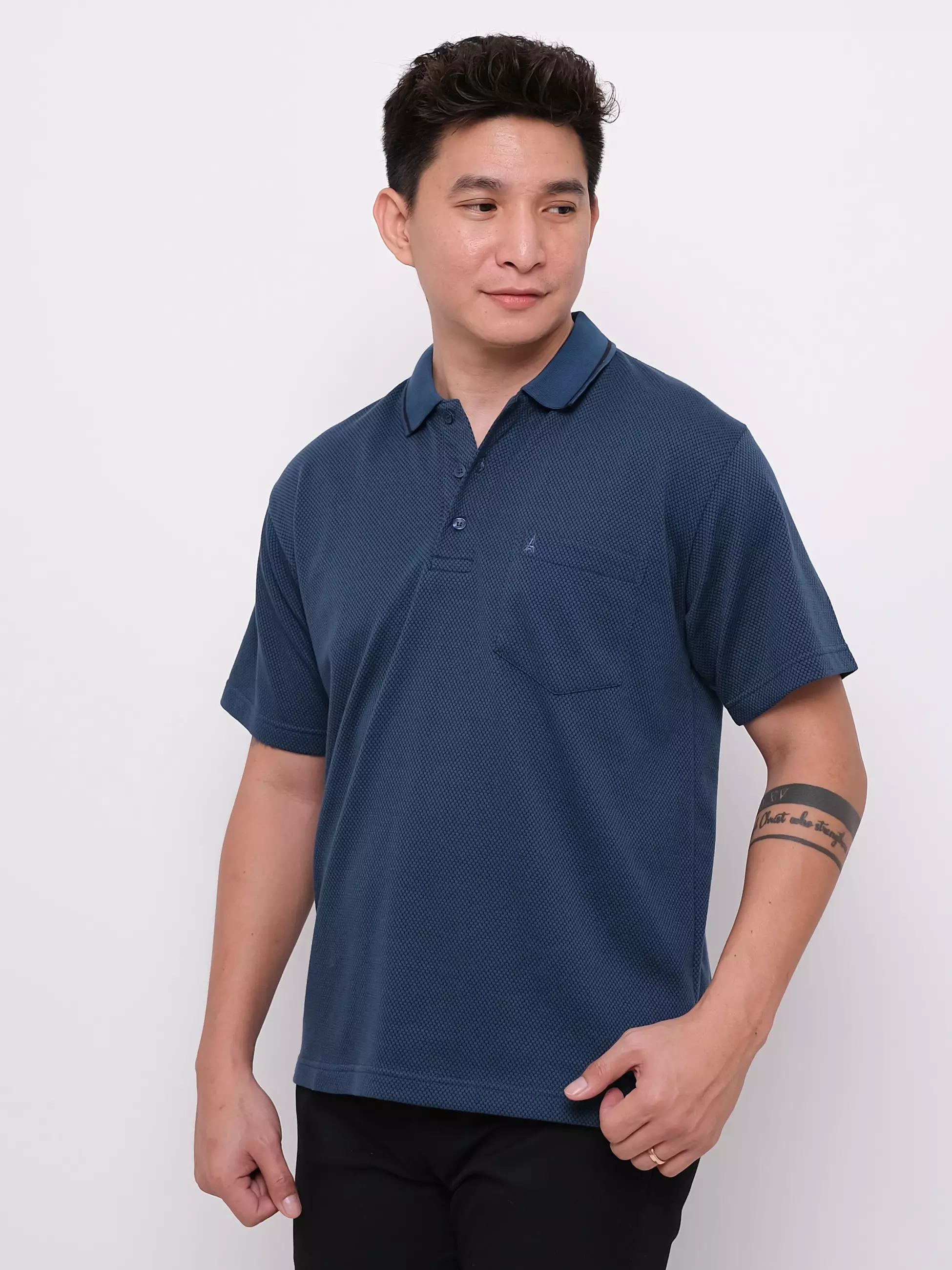 Andre Michel Polo Shirt Lengan Pendek Biru 3447