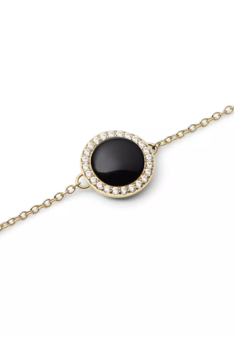 Audrey Bracelet Black Agathe Gold - Unisex Bracelet for women and men stainless steel Bracelet DW Official Authentic Original