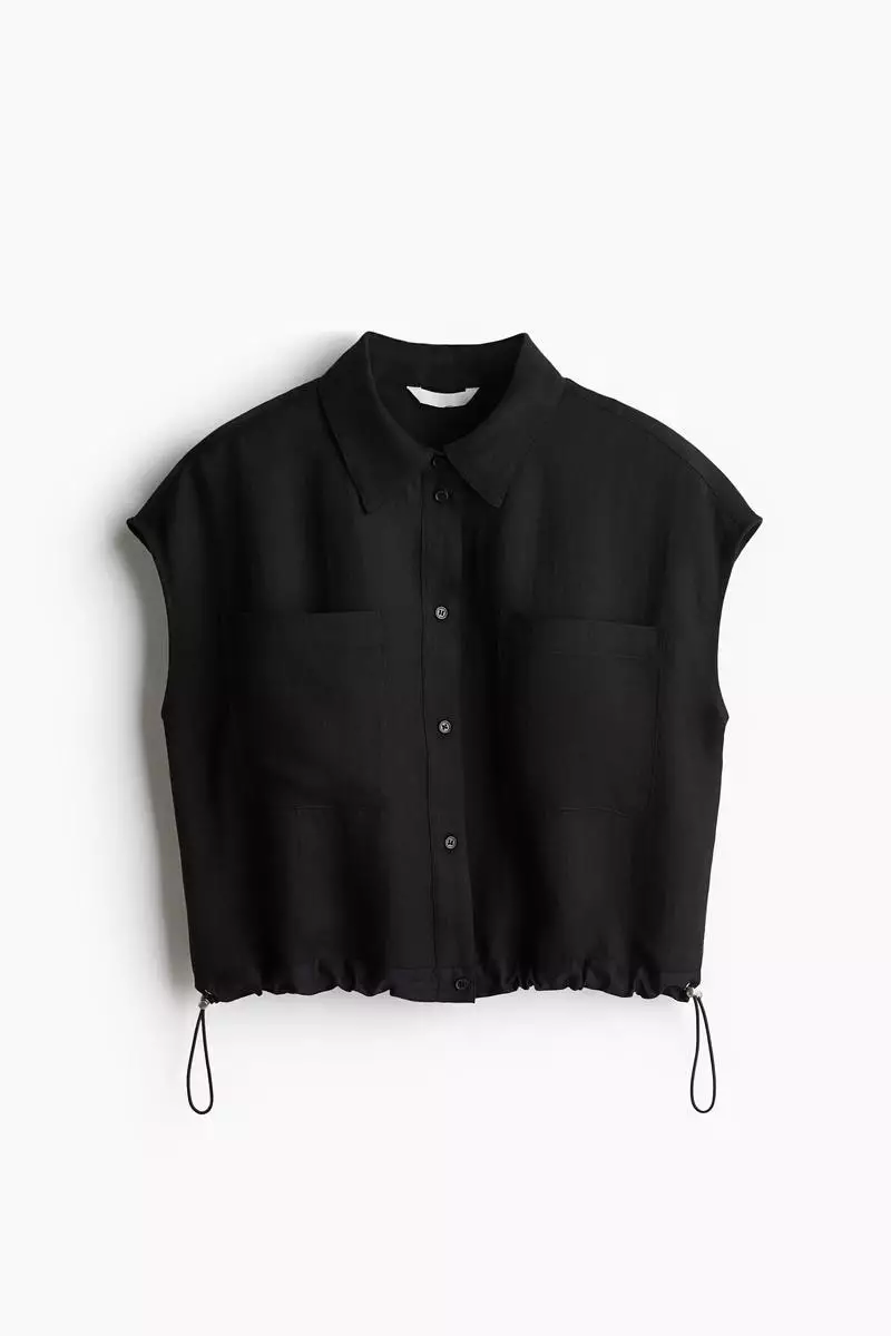 Drawstring-detail shirt